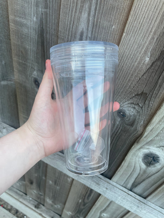 16oz Acrylic snowglobe tumbler- make your own