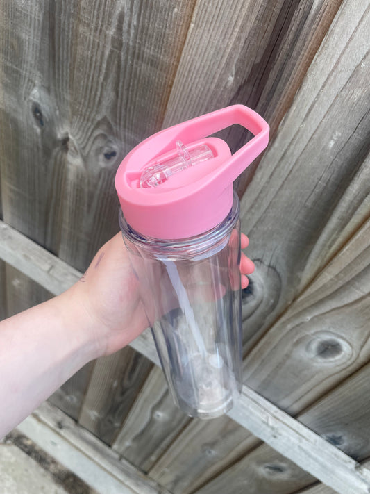 15oz pink snowglobe tumbler- plastic